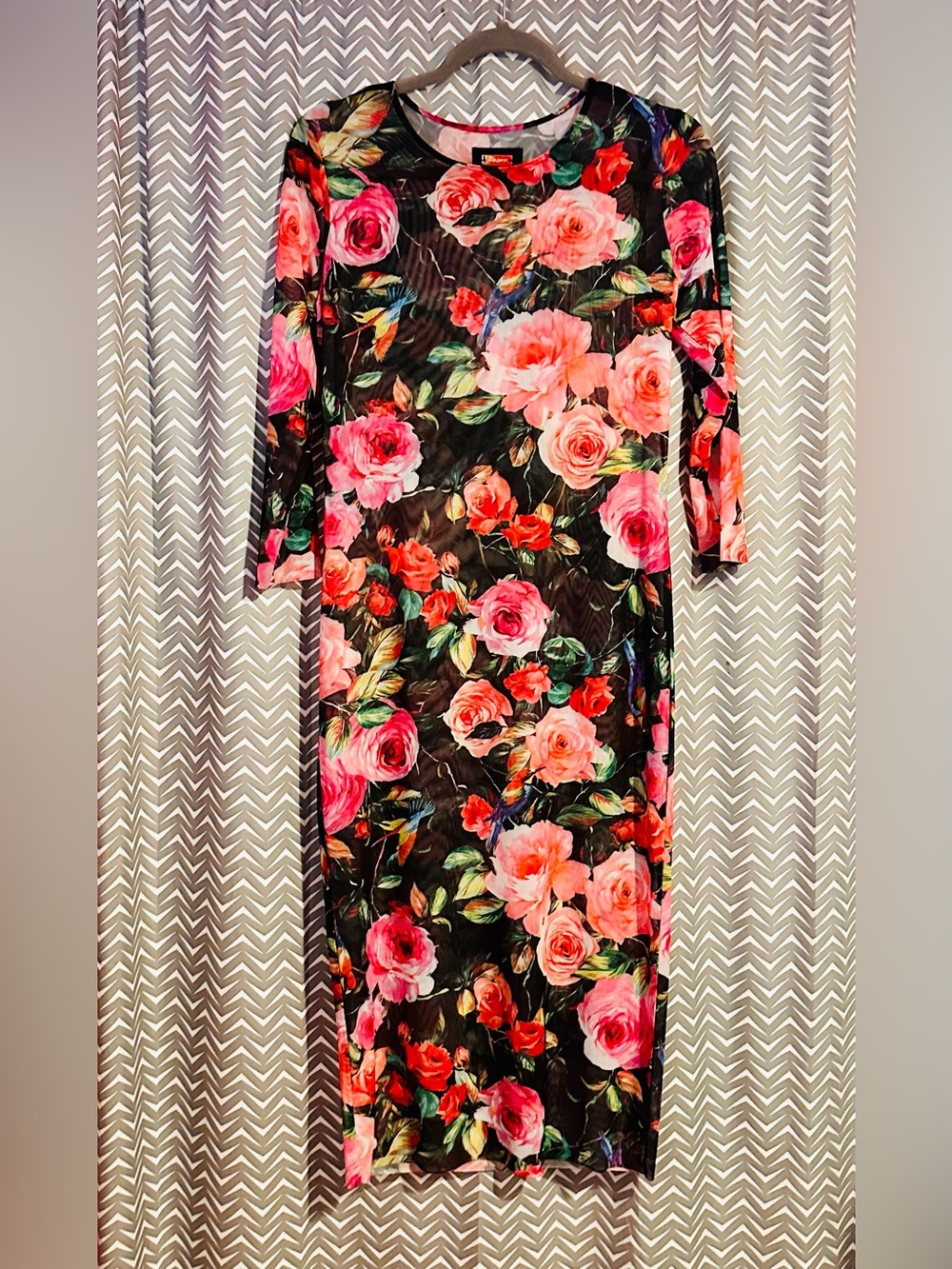 Alexia Admor | Sheer Floral Bodycon Midi Dress, M